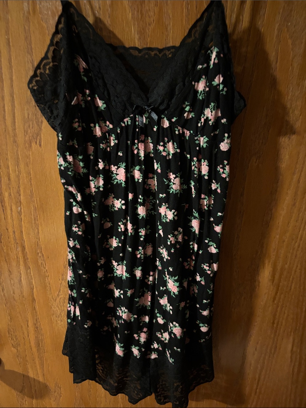 Forever 21 Black Floral Lace-Trim Girls' Dress with Pink and Green Accents